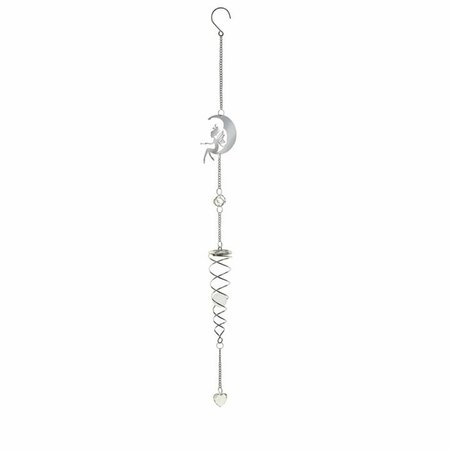 TRUCO 31.5 in. Fairy Moon Wind Spiral, Silver TR3317159